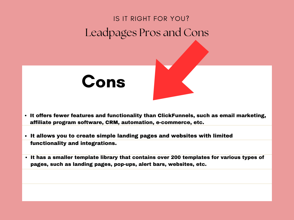 leadpages cons